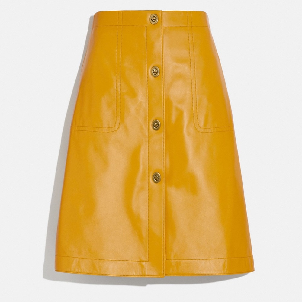 Coach Leather Skirt with Turnlocks (New w/tags!)